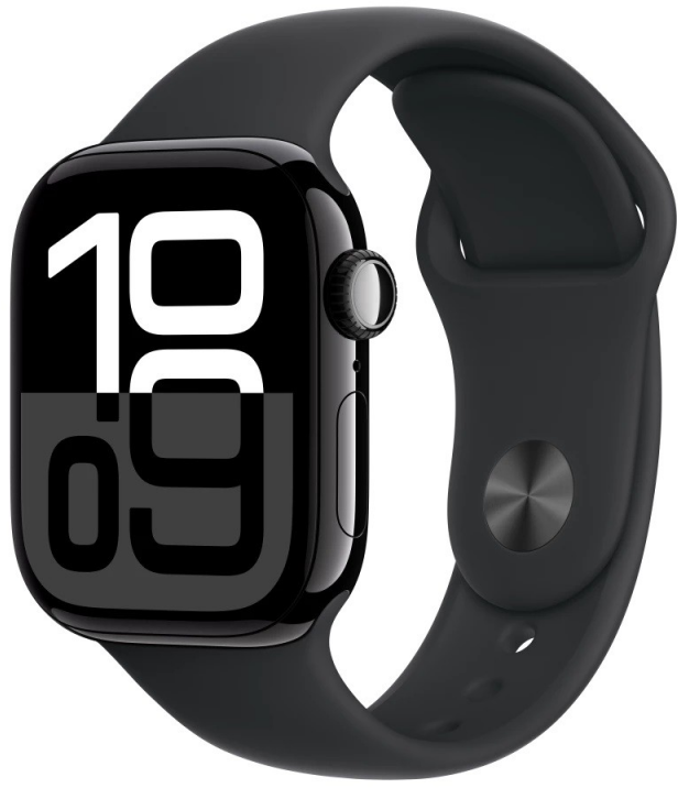 Išmanusis laikrodis Apple Watch Series 10 GPS 42mm Jet Juodas Aliuminio Case with Juodas Sport Band - S/M