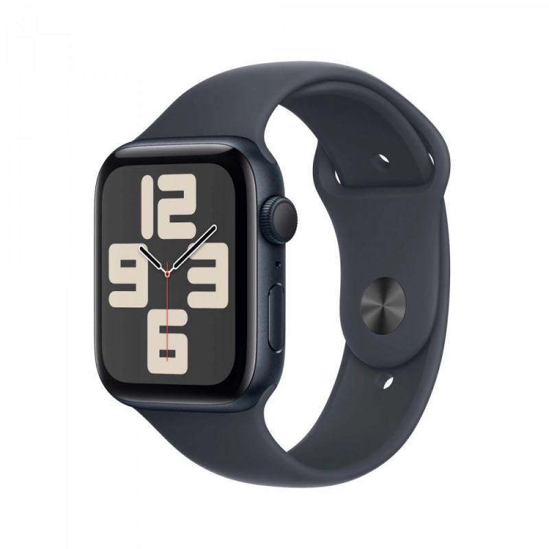 Išmanusis laikrodis Apple Watch SE GPS 44mm Midnight Aliuminio dėklas su Midnight Sport Band – M/L