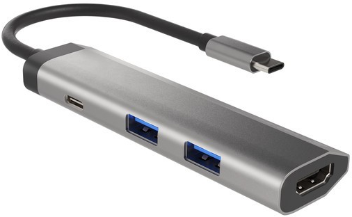 NATEC daugiaportinis „Fowler Slim“ USB-C šakotuvas, USB 3.0 x2, HDMI, 4K, USB-C PD