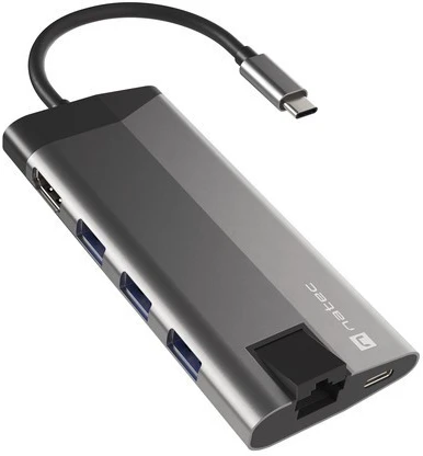 NATEC Multiport Fowler Go USB-C -> Hub USB 3.0 x2 HDMI 4K USB-C PD RJ45