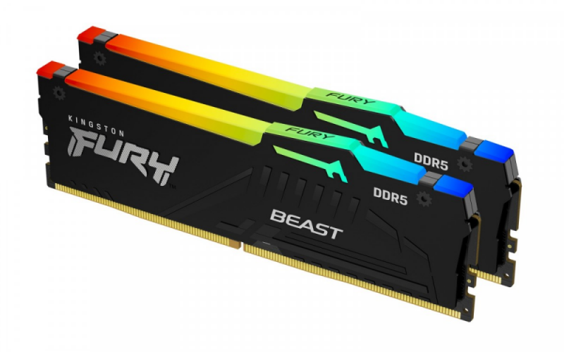 RAM Kingstonas | Fury Beast RGB | 32 komplektas (16GBx2) GB | DDR5 | 5200 MHz | PC/serveris | Registracijos Nr. | ECC Nr