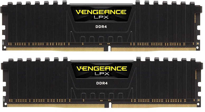 RAM CORSAIR DDR4 2400MHz 16GB 2 x 288 DIMM Nebuferinis 14-16-16-31 Vengeance LPX Juodas Šilumos skirstytuvas 1.20V