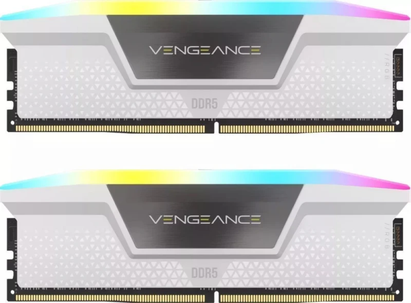 Corsair Vengeance RGB DDR5 RAM plokštelės, baltos