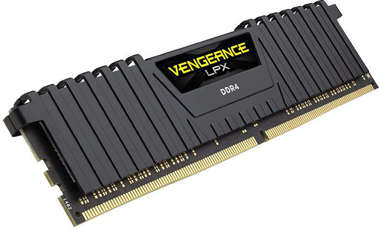 RAM CORSAIR DDR4 2400MHz 16GB 2 x 288 DIMM Nebuferinis 14-16-16-31 Vengeance LPX Juodas Šilumos skirstytuvas 1.20V