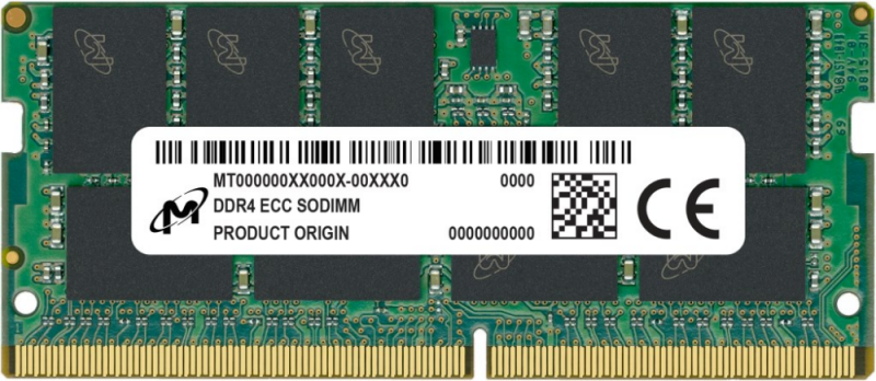 RAM Micron SO-DIMM ECC DDR4 16GB 1Rx8 3200MHz PC4-25600 MTA9ASF2G72HZ-3G2R atmintis