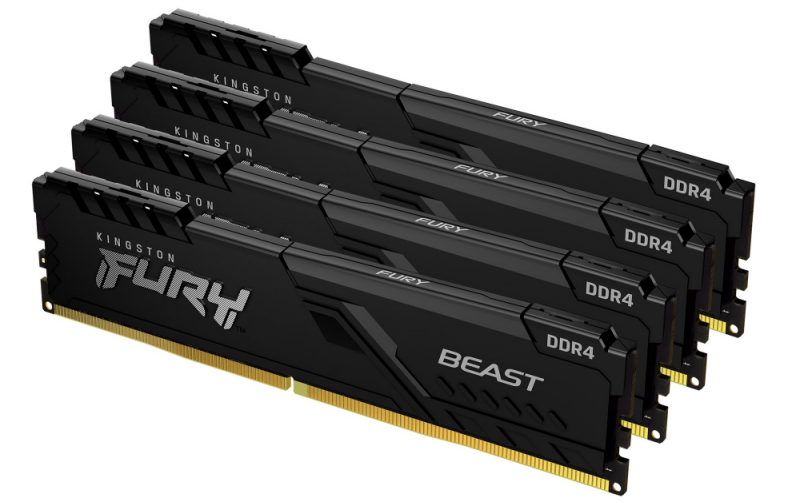 RAM Kingston KF432C16BBK4/32 32GB 3200MHz DDR4 CL16 DIMM (Kit of 4) FURY Beast Juodas | Kingstonas