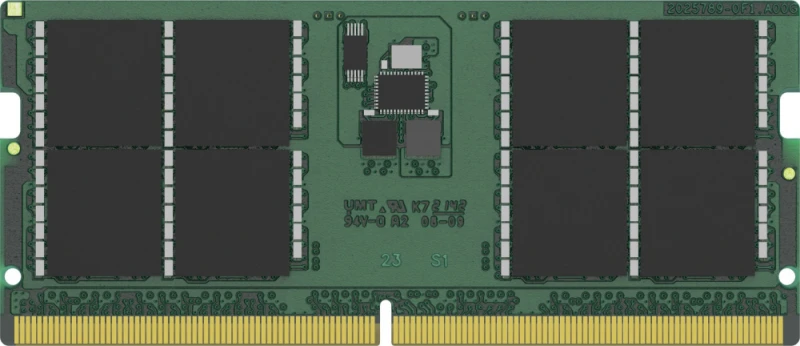 Kingston DDR5 SODIMM atminties modulis iš viršaus