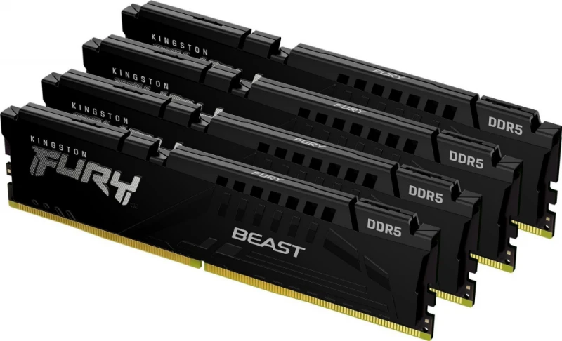 RAM Kingston KF552C40BBK4-128 128GB 5200MT/s DDR5 CL40 DIMM (Kit of 4) FURY Beast Juodas XMP | Kingstonas