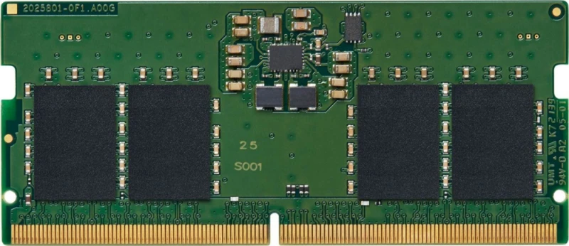 Kingston 8GB DDR5 SODIMM atminties modulis iš viršaus