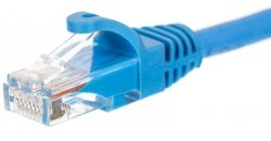 NETRACK BZPAT16B Netrack patch kabelis RJ45, be kliūčių, Cat 6 UTP, 1m mėlynas