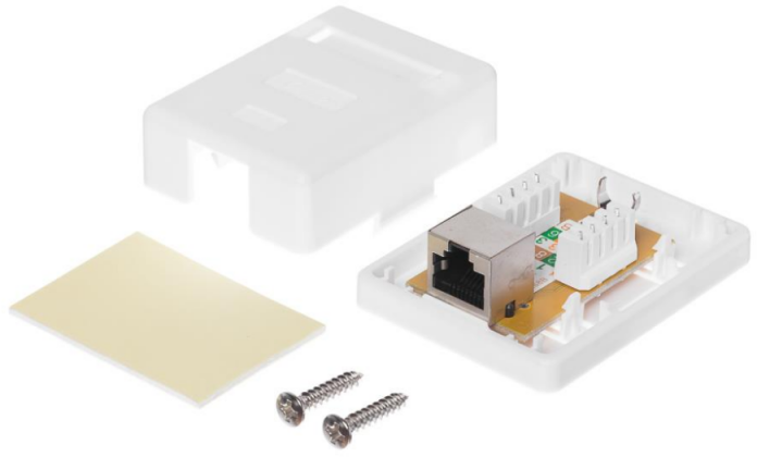 Netrack pilnas lizdas, montuojamas ant paviršiaus, 1 x RJ45 8p8c FTP 6 LSA kat