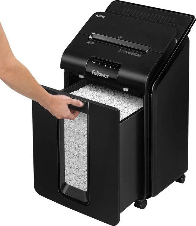 Fellowes AutoMax™ 100M Automatinis kompaktiškas dokumentų naikiklis