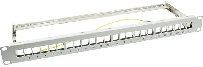 LOGILINK NK4041 LOGILINK- Keystone Panel for 24 Keystone Jacks / Coupler, ekranuotas, pilkas