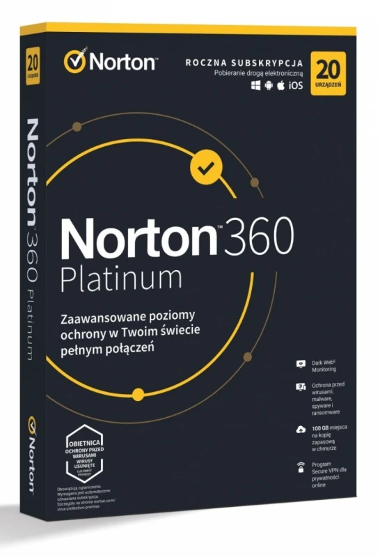 „Norton 360 Platinum BOX PL 20“ – įrenginys – 1 metų licencija