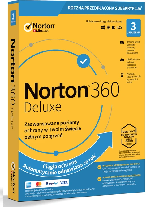 „Symantec NortonLifeLock Norton 360 Deluxe“ 1 metai
