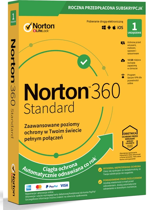 Symantec Kibernetinio Saugumo Programinė Įranga - Norton 360 Standartinė 1 Metai.