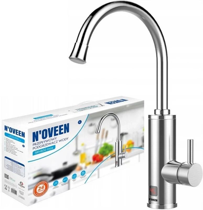 Momentinis vandens šildytuvas N'OVEEN IWH850 INOX