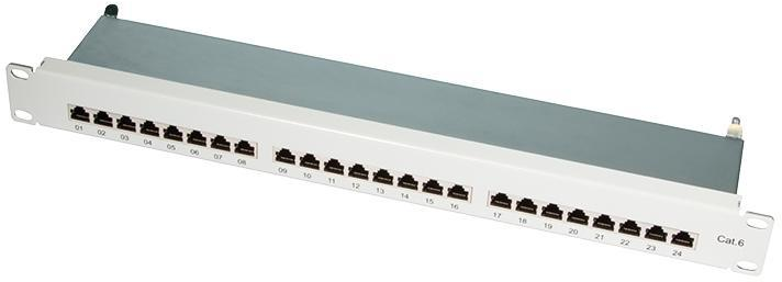 LOGILINK NP0040A LOGILINK – 19" pachpanelis, 6 kategorijos, 24 prievadų, ekranuotas STP, pilkas