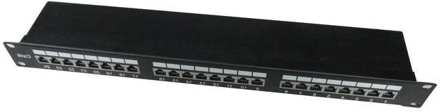 GEMBIRD NPP-C624-002 Gembird 19 patch panel 24 port 1U cat.6 su galinio kabelio valdymu, juodas