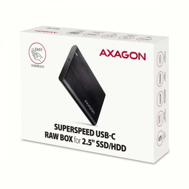 Kietasis diskas AXAGON EE25-A6C USB-C 3.2 – SATA 6G 2,5" išorinė dėžutė