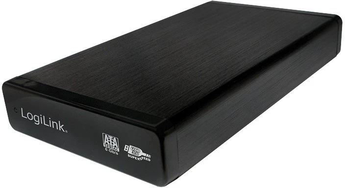 LogiLink Išorinis HDD dėklas 3,5 colio, sata, usb3.0, juodas aliuminis