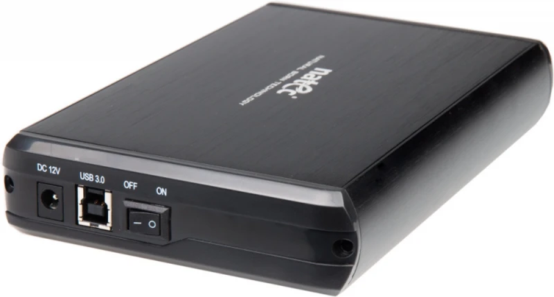 Kietasis diskas NATEC NKZ-0448 RHINO išorinis USB 3.0 korpusas skirtas 3,5 colio SATA HDD juodas aliuminis