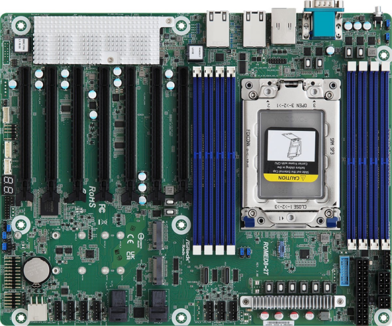 Asrock ROMED8-2T/BCM pagrindinė plokštė su SP3 ATX lizdu
