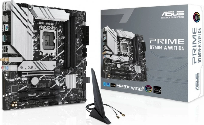 Pagrindinė plokštė ASUS Intel B760 Express/LGA1700/Micro-ATX/Memory DDR5/Atminties lizdai 4/3xPCI-Express 4.0 16x/2xM.2/2xHDMI/1xDisplayPort/4xUSB 2.0/2xUSB 3.2/1xPS/2/1xRJ45/3xAudio port