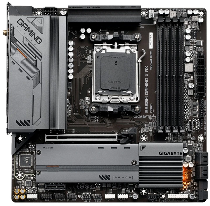 Pagrindinė plokštė GIGABYTE B650M GAMING X AX AM5 4xDDR5 4xSATA 2xM.2 1xHDMI 2xDP