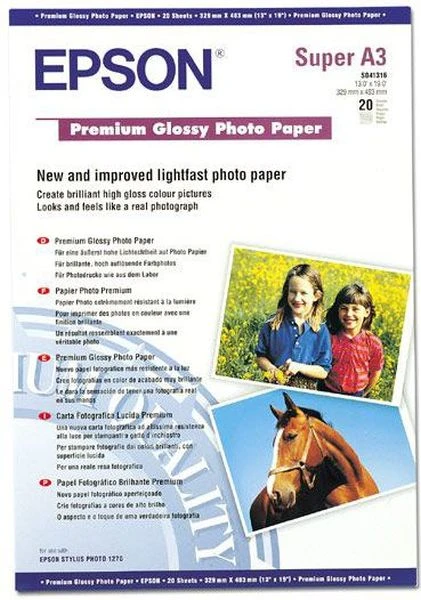Epson Premium Glossy Photo Paper A3, 250g/m2, 20 lapų