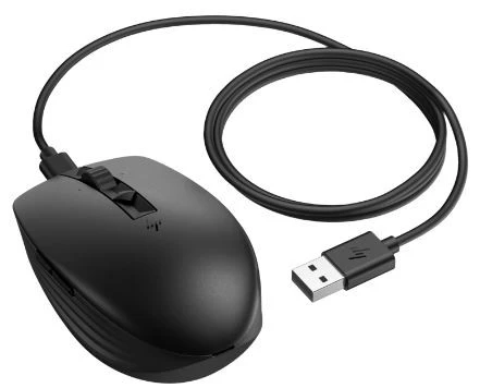 Hewlett Packard (HP) HP 715 Belaidė „Bluetooth“ pelė – daugiafunkcinė, programuojama, 4 krypčių slinkties, įkraunama – juoda