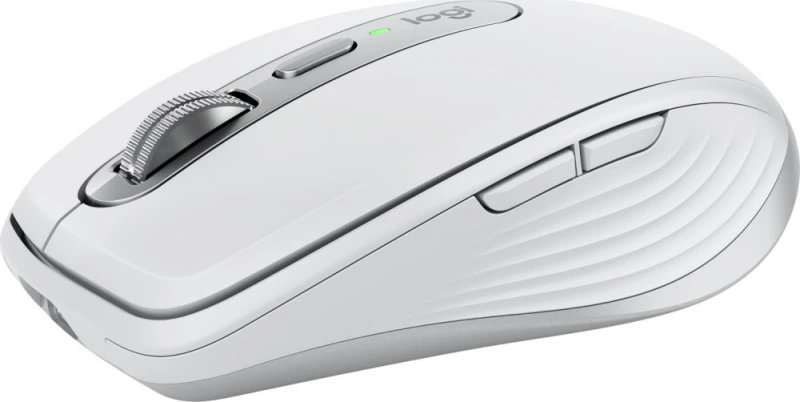 Belaidė pelė Logitech MX Anywhere 3S - RF belaidė + Bluetooth, lazerinis, 8000 DPI, Pale Pilkas (Baltas)