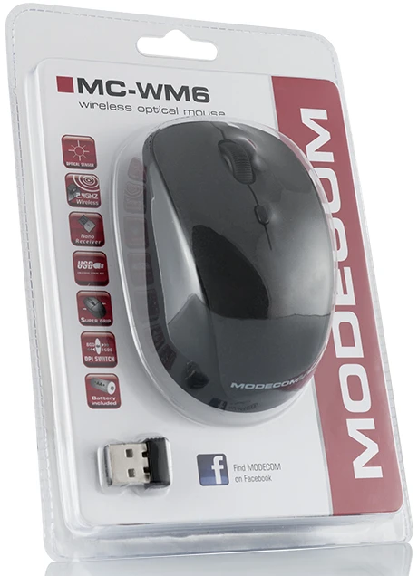 „Modecom WM6“ pelė su laidu, juoda