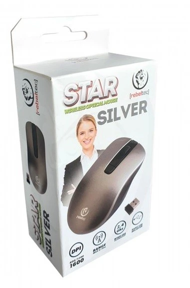 Belaidė pelė Rebeltec Star, pilka
