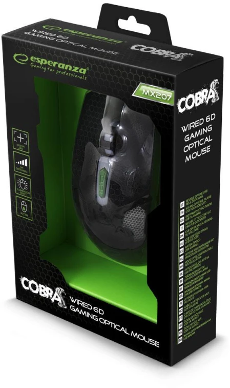 Žaidimų pelė Esperanza MX207 Cobra EGM207G Žalia
