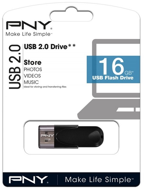 PNY Technologies PNY Attaché 4 2.0 16GB USB atmintinė USB A tipo Juoda