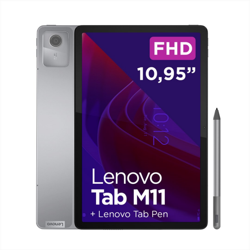 Planšetinis kompiuteris Lenovo Tab M11, 11", 4GB / 128GB, 4G LTE, Pilkos (Luna Grey) spalvos (ZADB0034SE)