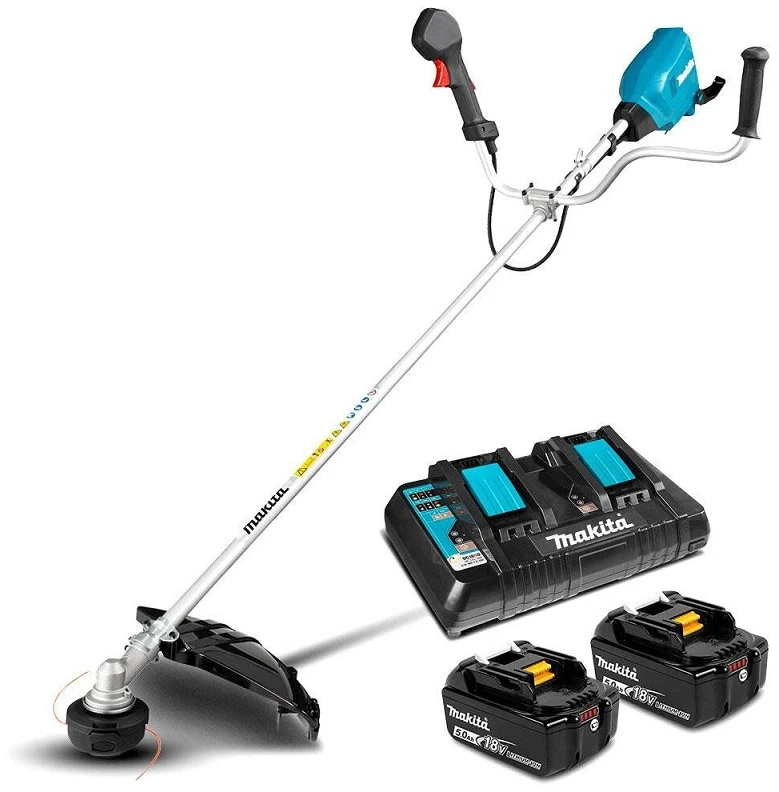 MAKITA akumuliatorinė žoliapjovė DUR369APT2 2x18V, 2x5,0Ah pilnas komplektas