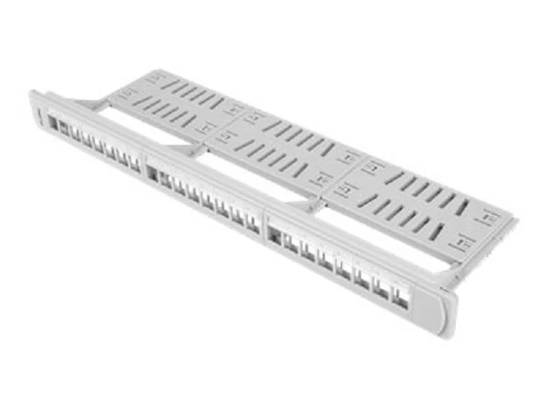LANBERG PPKS-1124-S Keystone patch panelė 19 colių su organizatoriumi 24 prievadų 1U pilkas