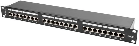 LANBERG PPU6-1024-B Patch Panel 24 port 1U cat. 6 juodas