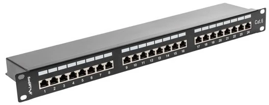 LANBERG PPU6-1024-B Patch Panel 24 port 1U cat. 6 juodas