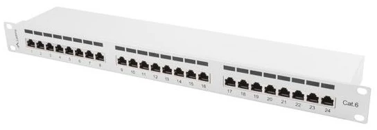 LANBERG PPS6-1024-S Patch Panel 24 prievadas 1U kat. 6 ekranuoti pilkai