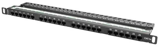 LANBERG PPU5-0024-B Patch Panel 24 port 0.5U cat. 5e juodas