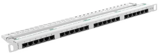 LANBERG PPU5-0024-S Patch Panel 24 prievadas 0,5U kat. 5e pilkas