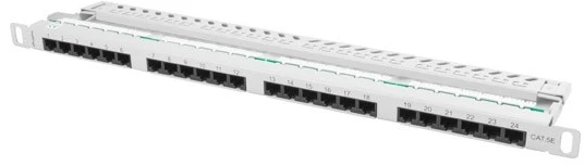 LANBERG PPU5-0024-S Patch Panel 24 prievadas 0,5U kat. 5e pilkas
