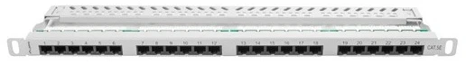 LANBERG PPU5-0024-S Patch Panel 24 prievadas 0,5U kat. 5e pilkas