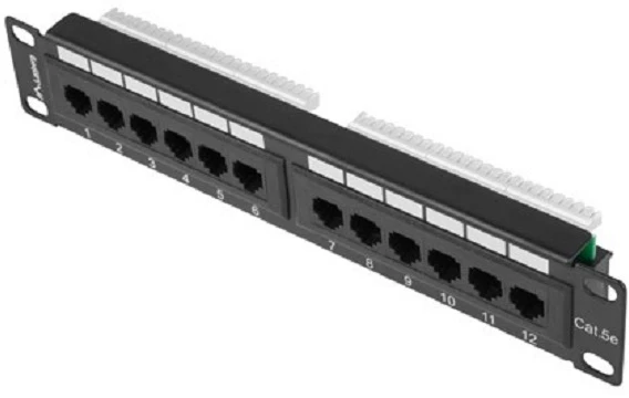 LANBERG PPU5-9012-B Patch Panel 10 colių 12 prievadų 1U cat.5e juoda