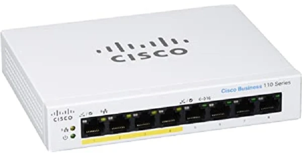 Šakotuvas Cisco CBS110 nevaldomas 8 prievadų GE, dalinis PoE, darbalaukis, išorinis PS
