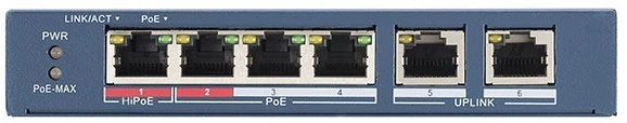 Šakotuvas SWITCH POE DS-3E0106HP-E 4 PRIEVADŲ Hikvision