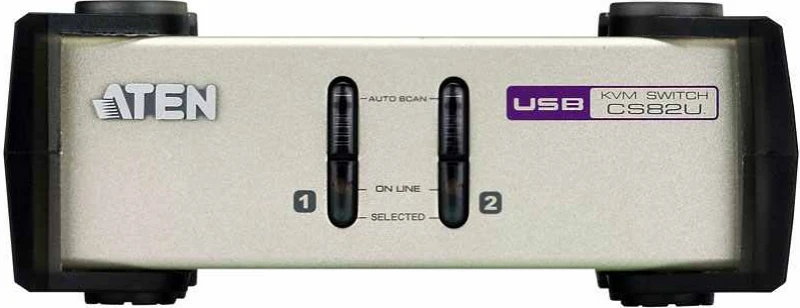 ATEN CS82U-AT ATEN CS82U 2 prievadų PS/2 USB KVM jungiklis, 2x pasirinktiniai KVM kabelių rinkiniai, nemaitinamas